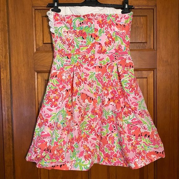 Lilly Pulitzer Strapless Ferra Dress in Call Me Kitty size 2 - Picture 3 of 12